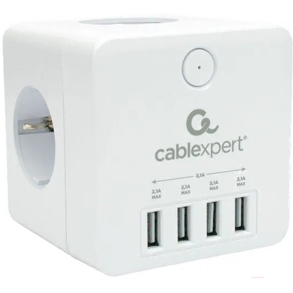 Сетевой фильтр Cablexpert CUBE-4-U4-W