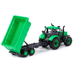 Трактор Полесье Прогресс с прицепом инерционный (зелёный) 91284