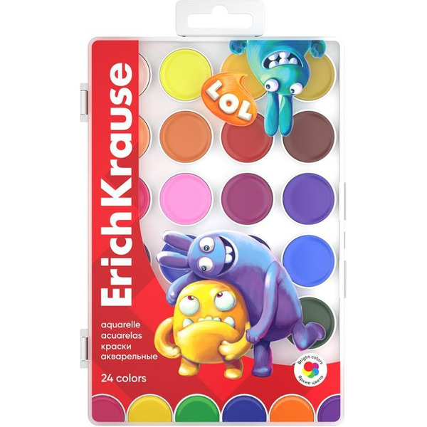 Краски акварельные Erich Krause Jolly Friends 61368 (24 цв)