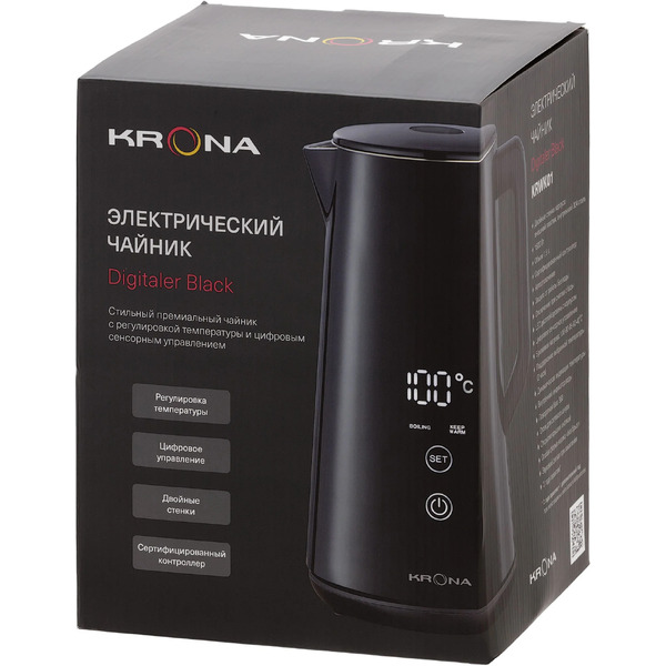 Электрический чайник Krona Digitaler Black 1,5л (KRWK01)