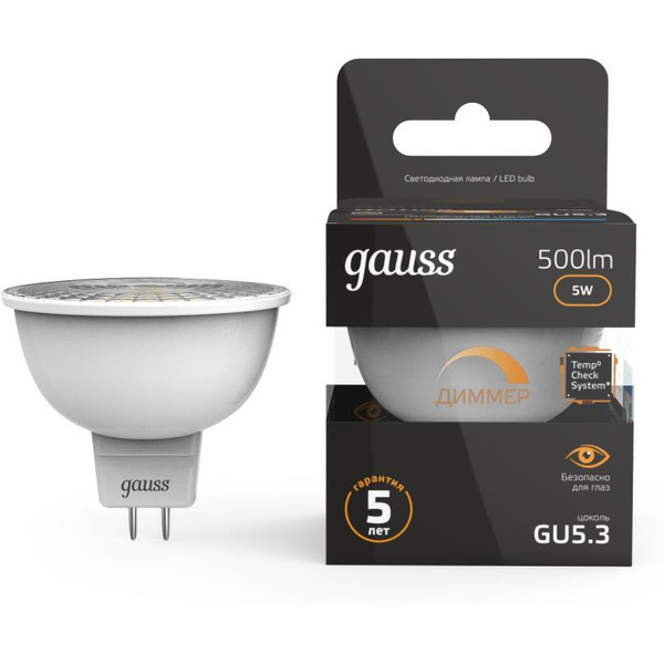 Kампочка Gauss GU5.3 5Вт 3000 K