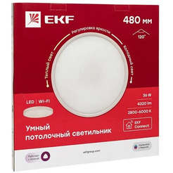 Умный потолочный светильник EKF Connect sclwf-480-cct