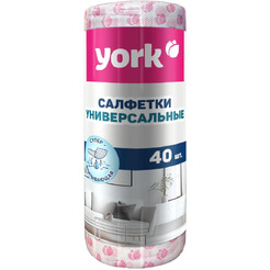 Салфетки вискозные YORK Тюльпан Премиум в рулоне 40шт. (25х40 см) 020480