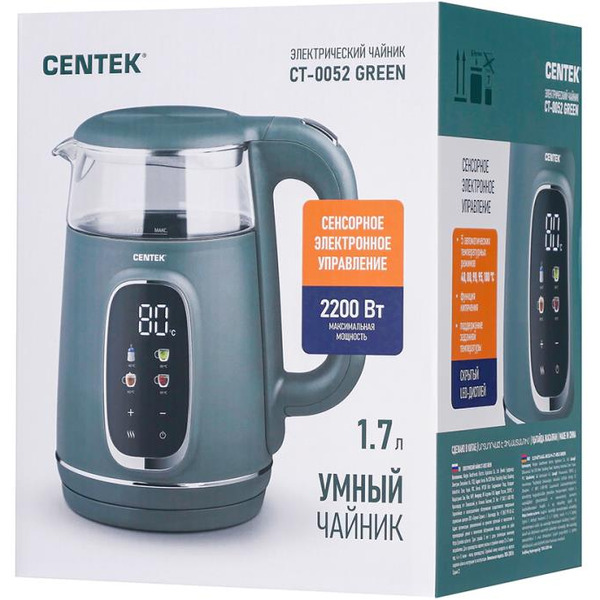 Электрический чайник CENTEK CT-0052 (зеленый)