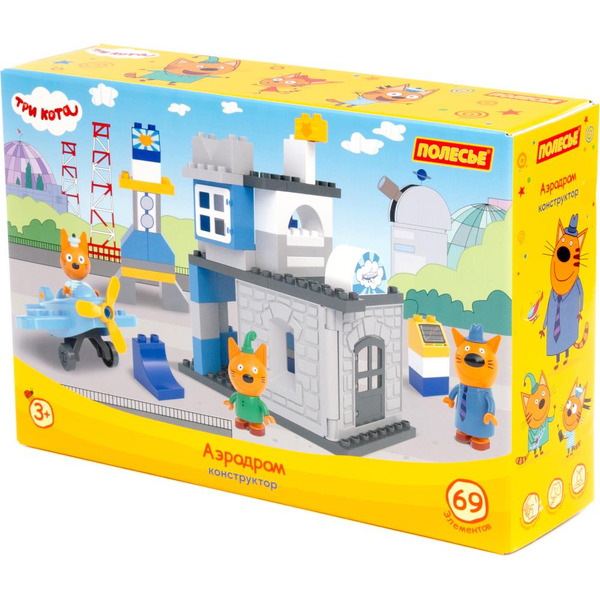 Конструктор Полесье Макси Три кота. Аэродром 70221