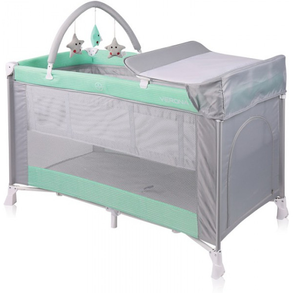 Манеж-кровать LORELLI Verona 2 Plus (серый/зеленый)