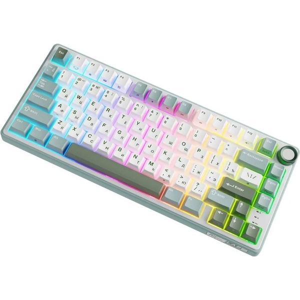 Клавиатура Royal Kludge R75 RGB Sky Cyan (RK Brown)