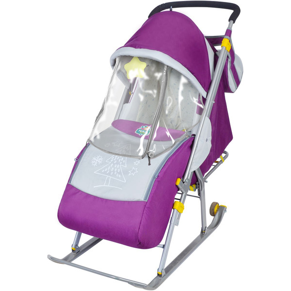 Санки-коляска НИКА Детям 4 (баклажан)