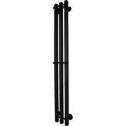 Полотенцесушитель Маргроид Ferrum Inaro 120x6 6 крючков профильный (черный матовый, таймер справа)