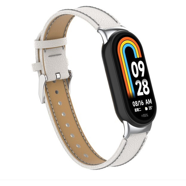 Ремешок Bingo Leather Litchi для XIAOMI Mi Band 8 Белый