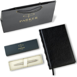 Ручка PARKER Jotter Core Stainless Steel CT (ежедневник А5 черный, пакет, 880891)