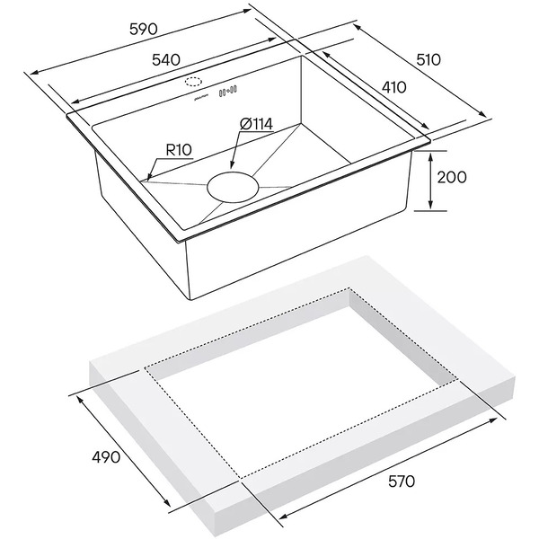 Кухонная мойка Paulmark Kroner 59 PM215951-BS