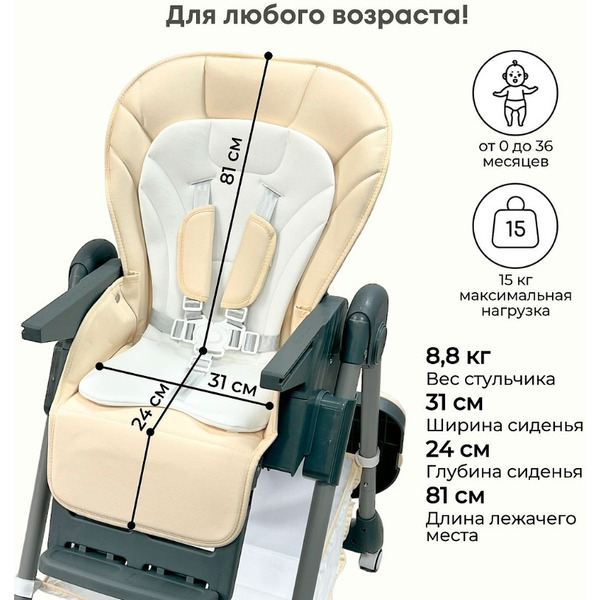 Стульчик для кормления BubaGo Amelia BG 103-4 (латте)