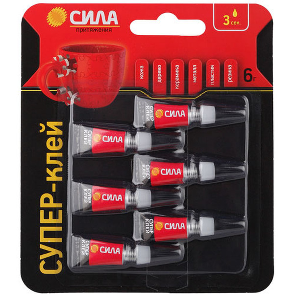 Супер-клей СИЛА СВЕРХПРОЧНЫЙ 1 гр.х 6 шт. BL-6 (SBL1-6)