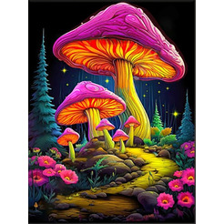 Картина по номерам Флюид Фантазийные грибы 40x50 FHR0429