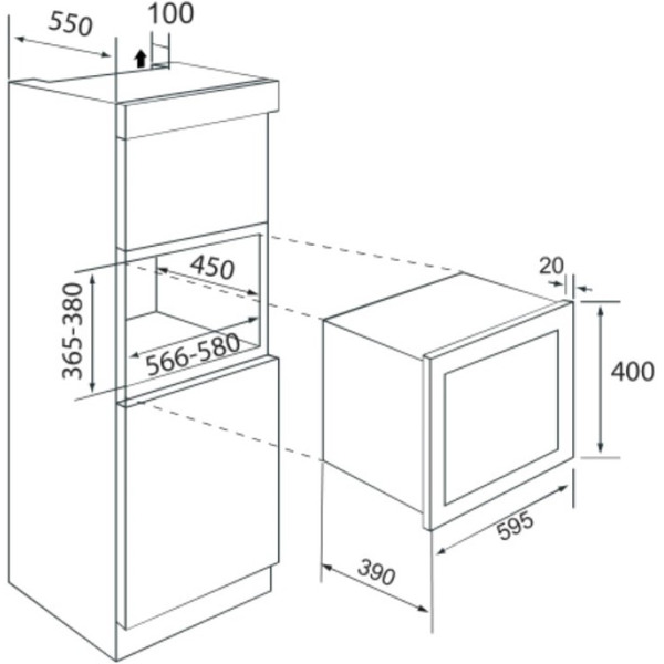 Встраиваемая микроволновая печь ZUGEL ZMO251W