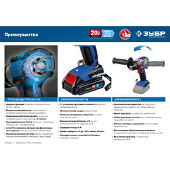 Дрель-шуруповерт Зубр Профессионал DBS-201-22 (с 2-мя АКБ, кейс)