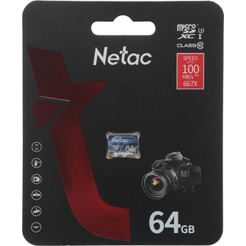 Карта памяти Netac microSDXC P500 Ultra 64GB NT02P500ULT-064G-S