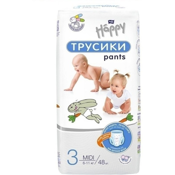 Подгузники-трусики Bella Baby Happy Midi 6-11 кг (48 шт)