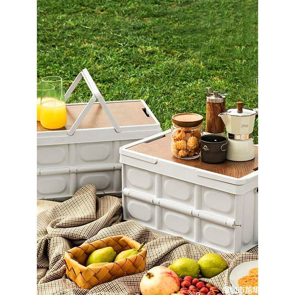 Органайзер складной со столиком и ручками Happy Home HH-001 (белый) 50л.