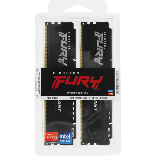 Оперативная память Kingston FURY Beast 2x8ГБ DDR5 6000 МГц KF560C30BBEK2-16