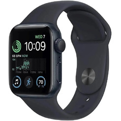 Смарт-часы Apple Watch SE 2024 GPS 44mm Midnight MXEK3LL/A (силиконовый ремешок M/L)