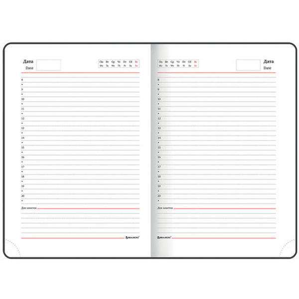 Ежедневник BRAUBERG недатированный Towny 123785 (черный)