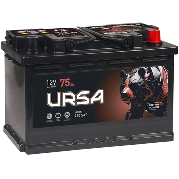 Автомобильный аккумулятор URSA Extra Power 75 Ah 680A R+