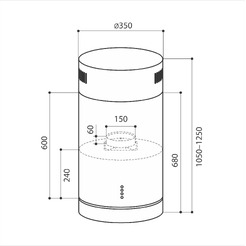 Вытяжка LEX Tubo Isola 350 (нержавеющая сталь)