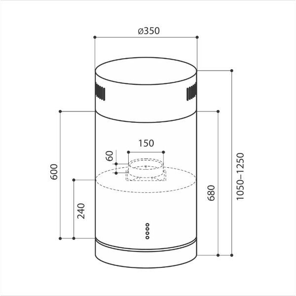 Вытяжка LEX Tubo Isola 350 (нержавеющая сталь)
