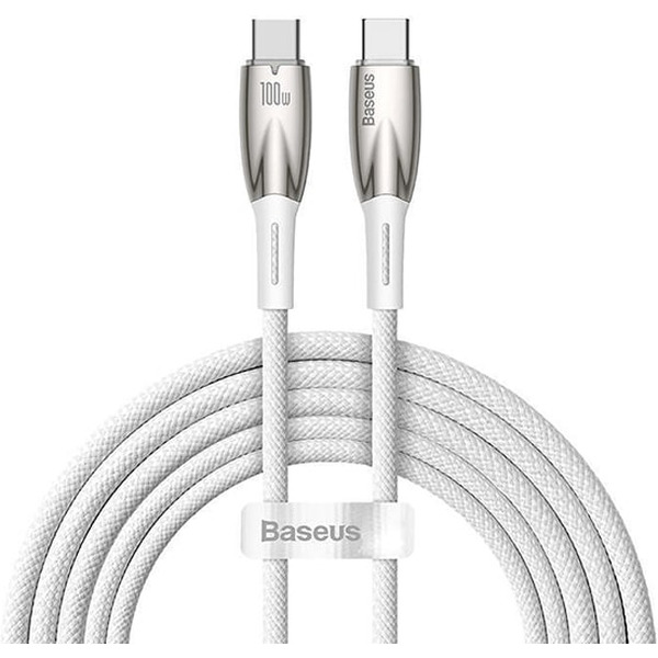 Кабель Baseus Glimmer Series Fast Charging Data Cable USB Type-C - Type-C 100W CADH000802 (2 м, белый)