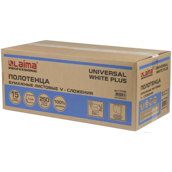 Бумажные полотенца Laima UNIVERSAL WHITE PLUS 111343 (15 шт)