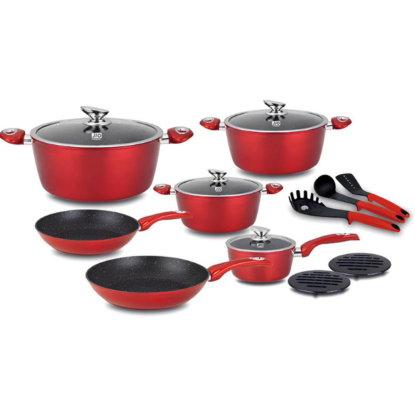 Набор посуды JIO J024315 (Красный)