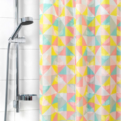 Штора для ванной комнаты Вилина 6666-2219-2 (треугольная мозаика розовая)