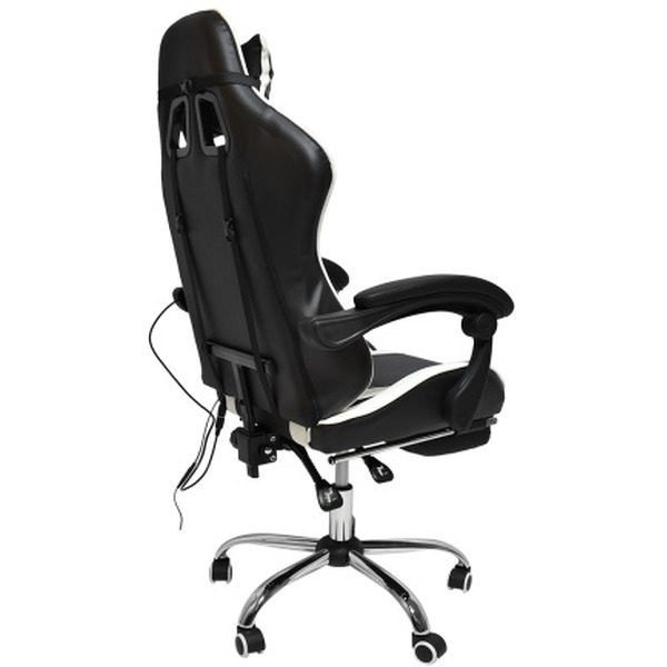 Игровое кресло Calviano Avanti Ultimato (черный/белый, с подножкой)