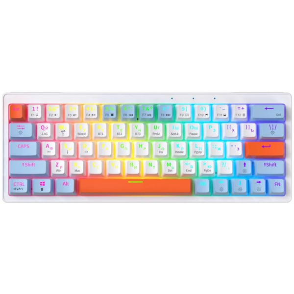 Клавиатура JEGG ZA63 Pro White Blue Orange (TNT Yellow)