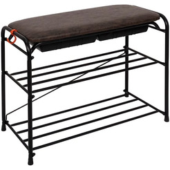 Подставка для обуви ЗМИ Альфа 23СЯ с сиденьем и ящиком (Черный)