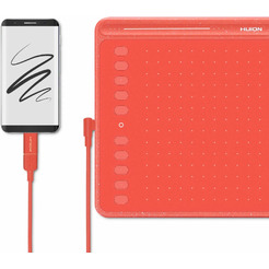 Графический планшет Huion HS611 (коралловый красный)