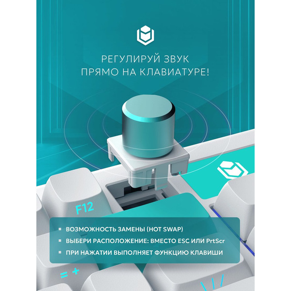 Клавиатура IO by Red Square Type 84 Pro g3ms Aquamarine io2011 (белый)