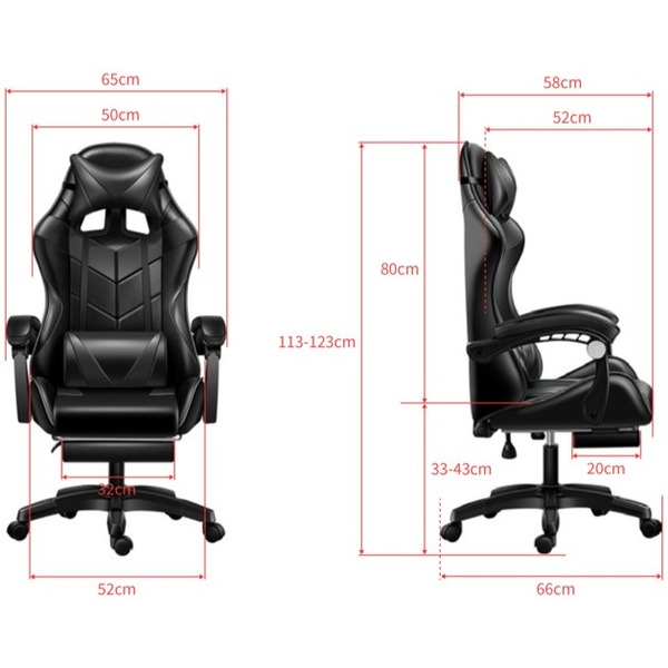 Игровое кресло BYROOM RG HEALER leather Black с подставкой для ног BRGF813L-B (GF-8060-WB)