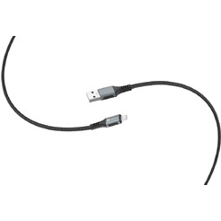 Кабель ATOMIC URBAN USB-A - LIGHTNING 3A, 1.2 м, черно-серый | 30.395