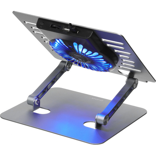 Подставка для ноутбука Digma D-NCP170-1XRGB110-360 (алюминий серый)