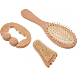 Набор подарочный расчёска, массажёр, щётка с щетиной кабана BRADEX KZ 0955