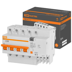 Дифференциальный автомат TDM АД-4-4P-25А-30мА SQ0221-0007