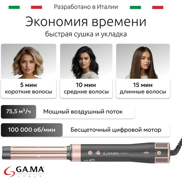 Мультистайлер GA.MA GH0113 uniQ AURA (черный/золотой)