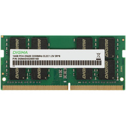 Оперативная память Digma 16ГБ DDR4 SODIMM 3200 МГц DGMAS43200016D