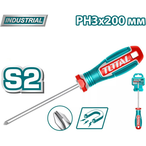 Oтвертка крестовая TOTAL PH3 8x200мм TSDPH3200