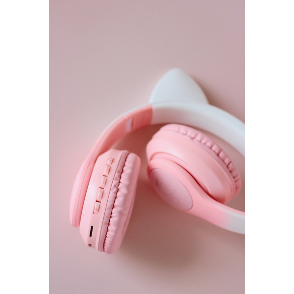Наушники с ушками MIRU Cat EP-W10 (розовый)
