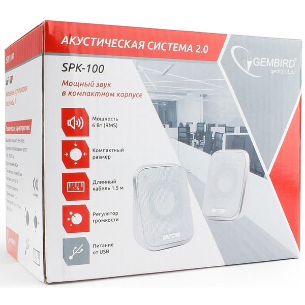 Акустика Gembird SPK-100 (белый)