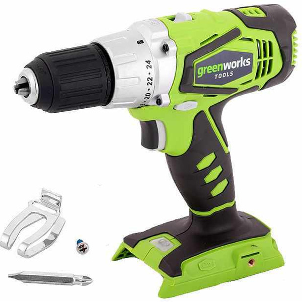 Аккумуляторная дрель-шуруповерт Greenworks G24DD без АКБ и ЗУ (3701507)